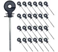 25Pcs Electric Fence Post Insulators for Wooden Post Self-Tapping for Polywire Polytape Rope Wire