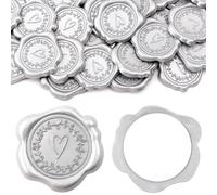 25Pcs Embossed Wax Seal Stickers Heart Pattern Envelope Seal Stickers Bronze Classic Self-Adhesive Decorative Stamp Sticker for Wedding Greeting Invitation Cards Snail Mails Wine Packages Gift