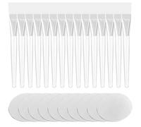 25Pcs Facial Sponges Cleansing, incl. 15 Pcs Mask Brushes and 10 Pcs Cleansing Sponges, Natural Wood Pulp Cotton Face Washing Sponge, Applying Facial Mask, Serum Massage Makeup Removal