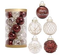 25PCS Festive Ball Ornaments for Christmas Tree Holiday Home Decor, 6cm Multi-Color Options(Coffee Gold)