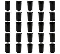 25pcs Film Box, Plastic Jar, Bait Box With Lid, Straight Film Reel Box, Film Canister, Film Jars With Lid, Reusable Waterproof Film Jars For Science Activities (Black)