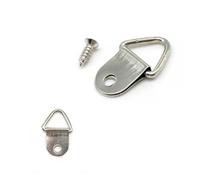25pcs Golden Silver Black Triangle D-Ring Hanging Oil Painting Mirror Picture Frame Hanger Art Work Photo Wall Hook with Screws(C Silver 13x23mm)