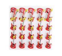 25PCS Guitar LED Luminous Brooch, Musical Instrument Badge Guitar Pin Lapel for Backpack Shirt Jacket Lapel Hat Tie Party Favors (red guitar)