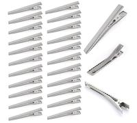 25Pcs Hair Clips, 75MM Silver Hair Clips Single Prong Flat Metal Hair Bow Alligator Clips for Sectioning Hair Styling And Sectioning Hairdressing DIY Crafts