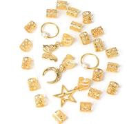 25pcs Hair Jewelry Rings Clips, Alloy Dread Locks Adjustable hair Cuffs beads Braids Accessories,Dreadlocks Jewellery