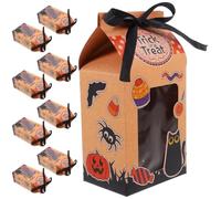 25pcs Halloween Paper Window Biscuit Box Empty Treat Container