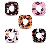25pcs Halloween Sensor Patches for Dexcom G7, Waterproof Breathable Adhesive Over Tape Covers Stickers CGM Monitor Overpatches with 5 Spooky Holiday Designs