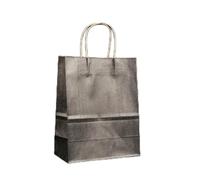 25pcs Handheld Colorful Paper, Holiday Party Gift Bags, Jewelry Shopping Bags, Christmas Valentine's Day Wedding Gifts(Dark grey,25PCS_21X14X27CM)