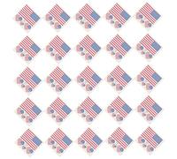 25Pcs Heart Shape American Flag Stickers Decorative Decals for Face Body Crafting Versatile Stickers for Independence Day and Sports Events