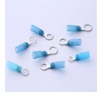 25pcs Heat Shrink Ring Wire Terminals 16-14AWG Blue With Adhesive Liner #4#8#10 1/4 5/16 3/8" Screw(4mm)