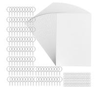 25pcs Heat Shrink Sheets Shrinky Film Paper with 100pcs Keychain Keyring 100pcs Metal Rings Shrinkable Film Sheets Heat Shrink Paper