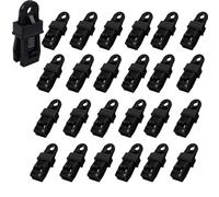 25PCS Heavy Duty Tarpaulin Clips & Tarp Clamps - Reusable Tarp Clips, Durable Plastic Windproof Clips for Canopy, Camping Tents, Boat Covers & Outdoor Awning (Black)