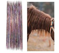 25PCS Horse Bling Accessories, 23.6" Multicolored Glitter Horse Hair Tassel Hair Extensions Horse Mane and Tail Bling Horse Hair Decorations for Western Wedding Bride Horses