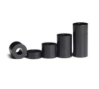 25pcs Inside Dia 3 4 5 6 8mm Black ABS Nylon Plastic Non-Threaded Spacer Hollow Standoff Washer M3 M4 M5 M6 M8 Screw Bolt(Length 3mm)