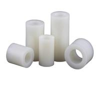 25pcs Inside Dia 3 4 5 6 8mm White ABS Nylon Plastic Non-Threaded Spacer Hollow Standoff Washer M3 M4 M5 M6 M8 Screw Bolt(Length 15mm)