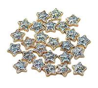 25pcs Iridescent Glitter Star Cabochons Flat Back - Resin Craft Embellishments 1.3cm - Sparkle Stars for Scrapbooking, Card Making & DIY Crafts