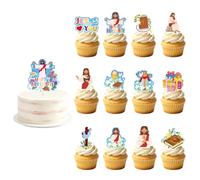 25Pcs Jesus Christian Birthday Cake Cupcake Topper Religious Party Supplies | Jesus Loves You Table Toppers for Kids Happy Birthday Sunday Christian Cross Religious Church Holiday Party Decorations