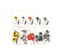 25Pcs Jig Heads Hooks Kit Freshwater Fishing Lures with Imitation Eye Painted for Bass Trout Crappie High Performance Sharp Enduring Premium Metal V Shape Barb Design Real Like 3D Vibrant Colors Quali