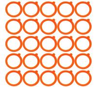 25Pcs Kilner Replacement Rubber Seals, Silicone Seals for Kilner Jars, Food Preservation and Airtight Storage, Orange Rubber Seals for Mason Jars and Glass Cans