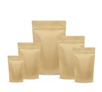 25pcs Kraft Bags, Kraft Sealable Pouches Resealable Bags Ziplock, Sealable Brown Bags Reusable Mylar Baggies Heat Seal Packaging Bags for Food Storage (Kraft Paper, 11x17cm)