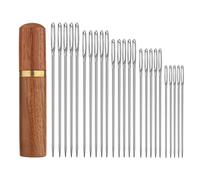 25pcs Large Eye Sewing Needles, Stainless Steel Hand Knitting Needles, Sharp Tapestry Needles,Yarn Sewing Needle, Embroidery Hand Needles with Wooden Needle Case for Crochet Projects (5 Sizes)