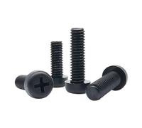 25pcs M2 M2.5 M3 M4 GB818 Black Nylon Plastic Insulating Cross Recessed Pan Round Head Bolt Screw(8mm,25pcs M2.5)
