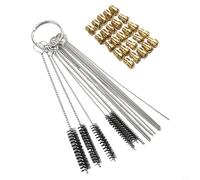 25pcs M5 Carburetor Main Nozzle Set for 55-115 with Cleaning Brushes and Pins, Gold Metal Jets