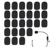 25Pcs Microphone Covers Foam, Headset Mic Cover Mini Size Lapel Headset Microphone Foam Covers Suitable for Reducing Noise, Protecting Microphone (Black)