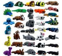 25PCS Mini Animal Figurines Set, 3D Printed Articulated Flexible Fidget Toys for Adults, Stress Relief Sensory Toys, Cute Desk Decor for Home Office, Party Favors, Gift Ideas (36 Animals B)