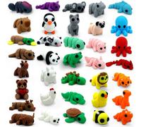 25PCS Mini Animal Figurines Set, 3D Printed Articulated Flexible Fidget Toys for Adults, Stress Relief Sensory Toys, Cute Desk Decor for Home Office, Party Favors, Gift Ideas (36 Animals A)