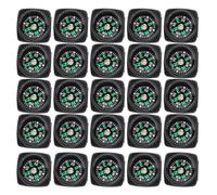 25PCS Mini Button Compass for Watch Band, High Sensitivity Survival Compass, Water proof Hiking Navigation Tool for Paracord Bracelet, Backpack, Outdoor Camping & Hiking Gear (22mm, Black)