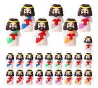 25pcs Miniature Jesus Statue with Red Heart, PVC Material Mini Easter Figures Toy Decor Tiny Small Valentine's Day Little Jesus for Easter Day Party Valentine's Day Favor Gift and Decor (Mixed Color)