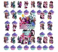 25pcs Monster Happy Birthday Cake Topper,Monster Cake Decoration, Monster Cupcake Toppers for Monster Kids Birthday Party Supplies
