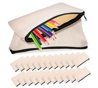 25Pcs Multi Function Pencil Case Zipper Pouches Canvas Stationery Bags for Travel Cosmetic Organizers Durable Reusable Storage for Makeup Jewelry and Items