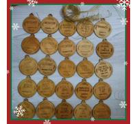 25Pcs Names of Jesus Ornaments, Christmas Little Jesus Advent Decor, Wood Hanging Chritmas Ornaments with Savior Names, Vintage Family Nativity Xmas Tree Decoration