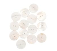 25Pcs Natural Mother of Pearl Buttons, 2-Hole Round Shell Buttons 18mm for Sewing, Knitting & DIY Crafts, MOP Buttons for Shirts, Cardigans & Blouses - White