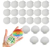 25Pcs Natural White Scallop Shells 6-7cm Large Seashells for Wedding Decor Beach Theme Party Crafts Home Decoration DIY Crafting