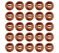 25PCS Natural Wooden Buttons - 30mm Double Hole, Handmade & Personalized, Round, Suitable for Coats, Sweaters & DIY Projects