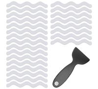 25Pcs Non Slip Bath Stickers, S-shaped Design, Transparent Appearance Shower Anti Slip Mat, with Scraper, Anti Slip Bath Stickers Are Suitable for Bathtubs, Stairs, Bathrooms and Other Slippery Places