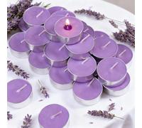 25Pcs Palm Wax Tea Light Candles - Lavender Scented 4 Hour Burn Time, Paraffin-Free Long-Burning Scented Candles for Home, Relaxation, Romantic Dinners & Decor