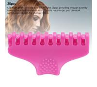 25pcs Pink Hair Curler Claw Clip Set Perm Jaw Clamps Hair Root Volume Clip