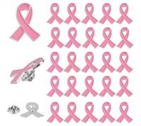 25pcs Pink Ribbon Pin, Enamel Jewelry Pin, Faith Strength Hope Pins Breast Cancer Awareness Pink Lapel Pins for Charity Public and Social Event