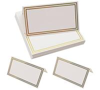 25pcs Place Cards,Table Place Name Cards Wedding Name Place Cards,Small Tent Cards with Gold Foil Border,Perfect for Weddings, Banquets,Events,Xmas Reception Seating Food Home Decorations Office