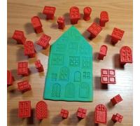 25pcs Plastic Clay Stamp & Molding Kit with Window Patterns Suitable for Polymer Clay, Wax, Resin Crafts - DIY Pottery Stamps