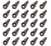 25Pcs Plastic Glass Panel Clips, Glass Retainer Clips Window-Dressing Hardware for Fixing Windows Glass Cabinet Doors (Brown)