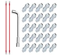 25Pcs Polyethylene Rope Connectors Set with 2 Copper Wire and Installation Tool for Animal Fencing Electrical Cable Connectors