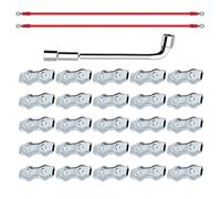 25Pcs Polyethylene Rope Connectors Set with 2 Copper Wire and Installation Tool for Animal Fencing Electrical Cable Connectors