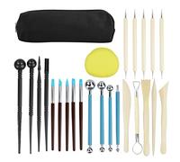 25Pcs Polymer Clay Tools with a Storage Bag, Clay Sculpting Tools, Ball Stylus Dotting Tools, Modeling Clay Tools Set, Ceramic Tools, Pottery Carving Tool for Engraving, Embossing, Shaping