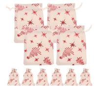 25pcs Red Cotton Linen Drawstring Gift Bags for Jewelry and Trinkets | Reusable Secure Storage, Easy to Carry, 10x14cm Size, Fashionable Cute Style, for Small Gifts