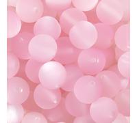 25pcs Resin Transparent Frosted Beads 16mm Cat Eye Circular Rubber Bead Spacer Bead DIY Making Friendship Bracelet Phone Chain Keychain Pen Beads Accessories (Pink)